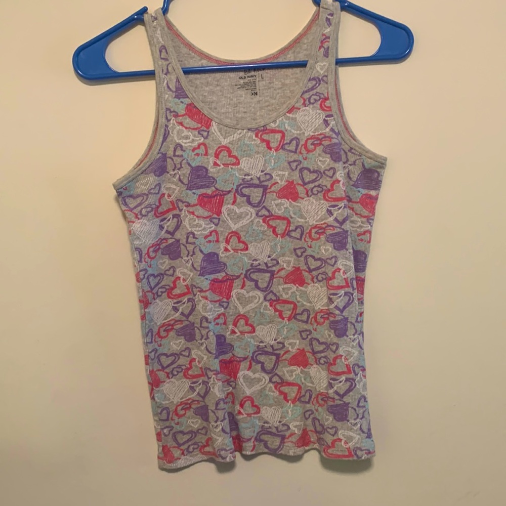 Old Navy tank top.  Grey with hearts